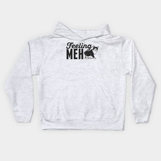 Cute & Funny Feeling Meh Kitty Adorable Cat Kids Hoodie by theperfectpresents